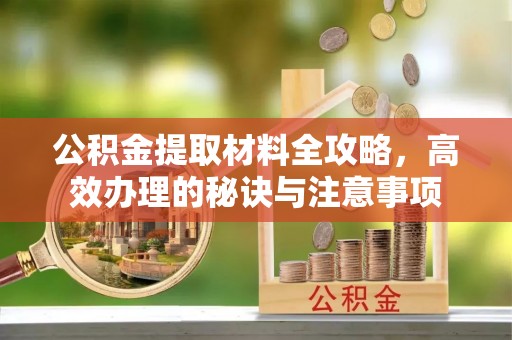 湖口公积金提取材料全攻略，高效办理的秘诀与注意事项