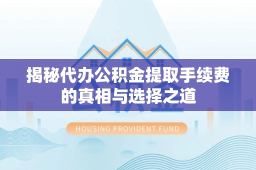 湖口揭秘代办公积金提取手续费的真相与选择之道