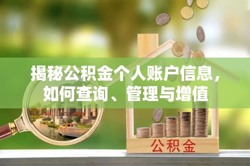 湖口揭秘公积金个人账户信息，如何查询、管理与增值