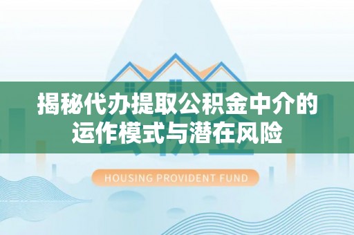 湖口揭秘代办提取公积金中介的运作模式与潜在风险