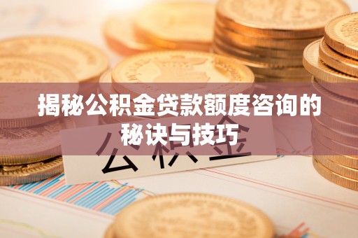 湖口揭秘公积金贷款额度咨询的秘诀与技巧