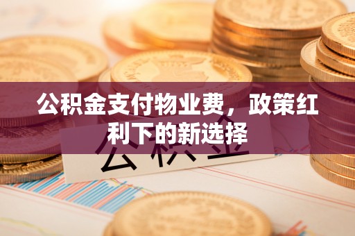 湖口公积金支付物业费，政策红利下的新选择