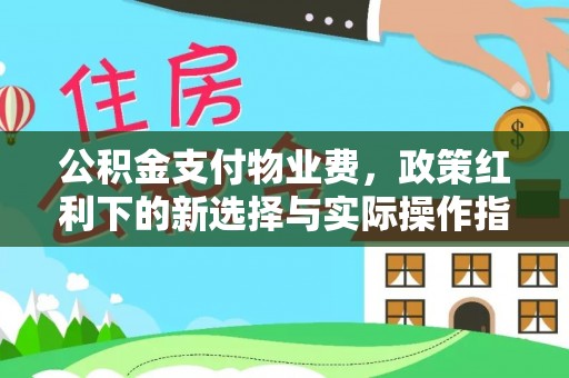 湖口公积金支付物业费，政策红利下的新选择与实际操作指南