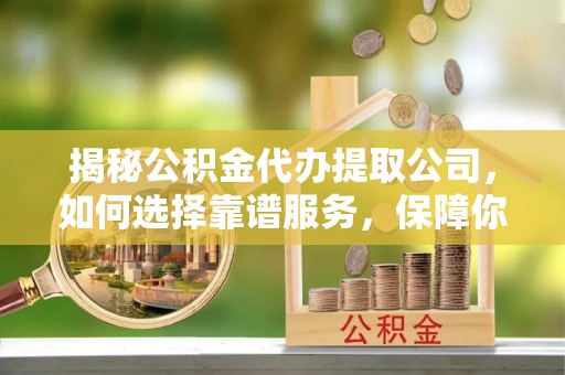 湖口揭秘公积金代办提取公司，如何选择靠谱服务，保障你的资金安全