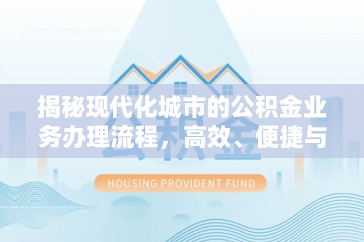 湖口揭秘现代化城市的公积金业务办理流程，高效、便捷与未来趋势