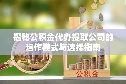 湖口揭秘公积金代办提取公司的运作模式与选择指南