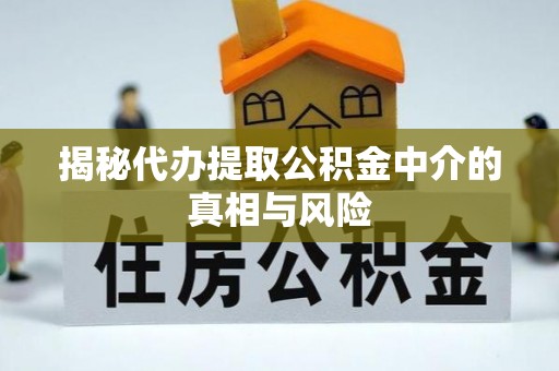湖口揭秘代办提取公积金中介的真相与风险