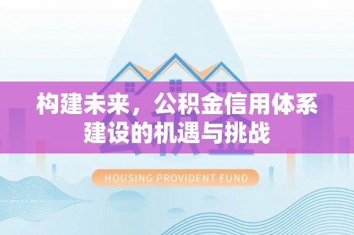 湖口构建未来，公积金信用体系建设的机遇与挑战